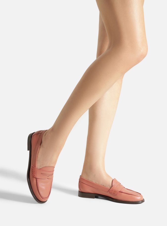 Mocassim Rosa Blush Couro Tira Classic