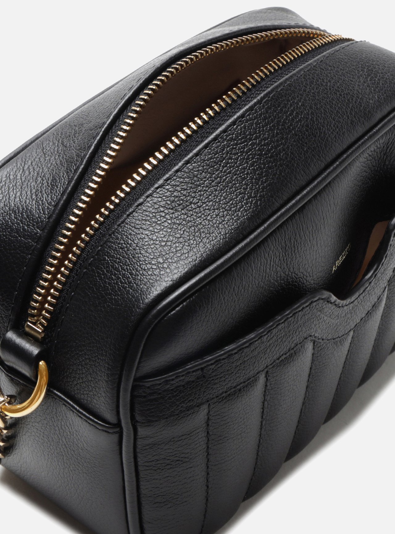 Bolsa Tiracolo Preta Couro Francine Pequena — foto 4