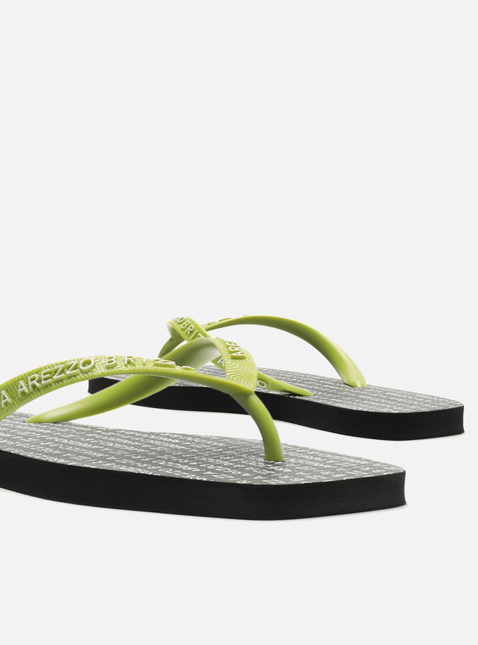 Chinelo de Dedo Verde Square Tiras Logo