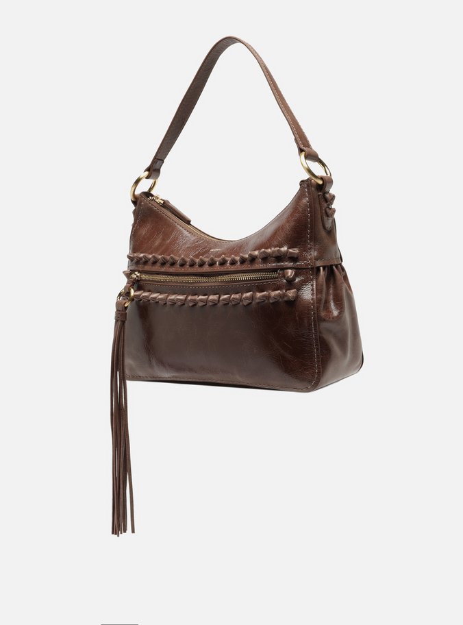 Bolsa Tiracolo Marrom Couro Estonado Média Bolso