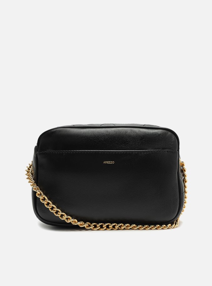 Bolsa Tiracolo Preta Couro Pequena Matelassê