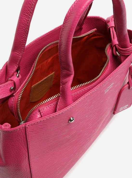 Bolsa Tote Rosa Couro Bella Média