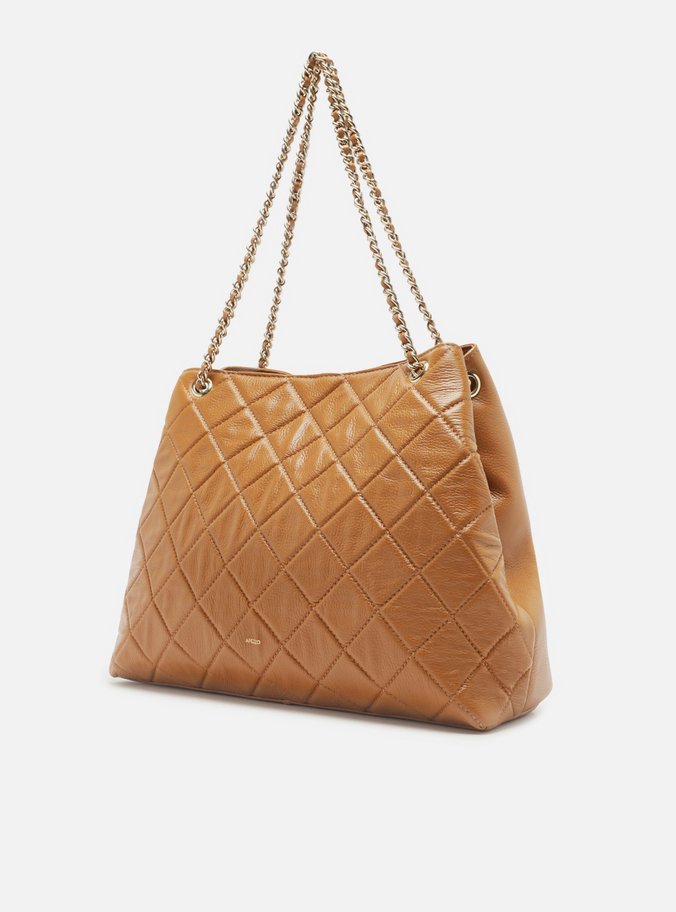 Bolsa Tote Marrom Couro Matelassê Grande