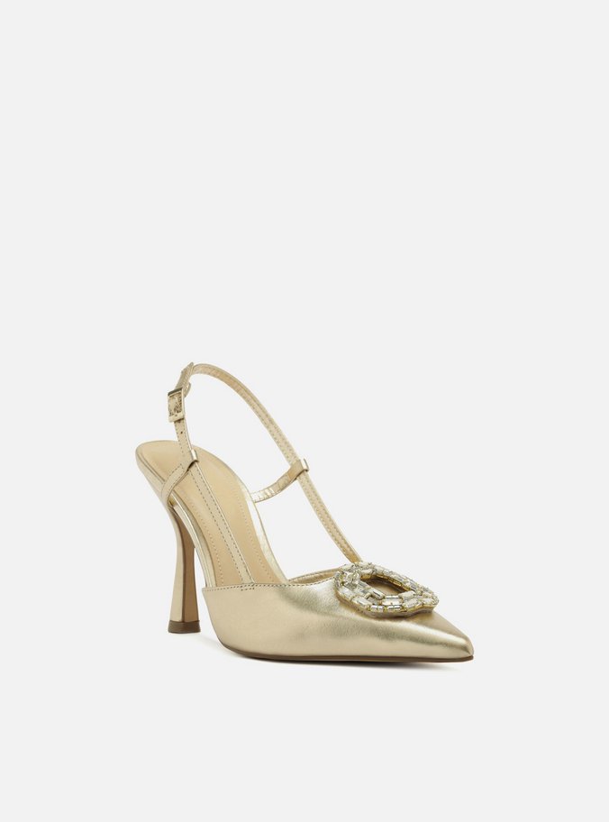 Scarpin Dourado Salto Alto