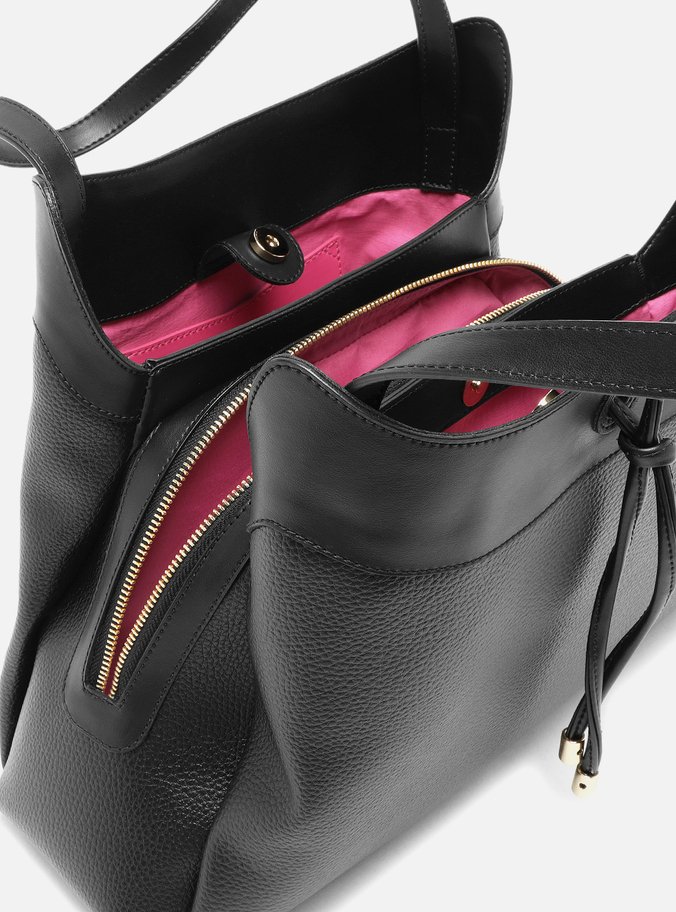 Bolsa Hobo Preta Grande Bag Charm