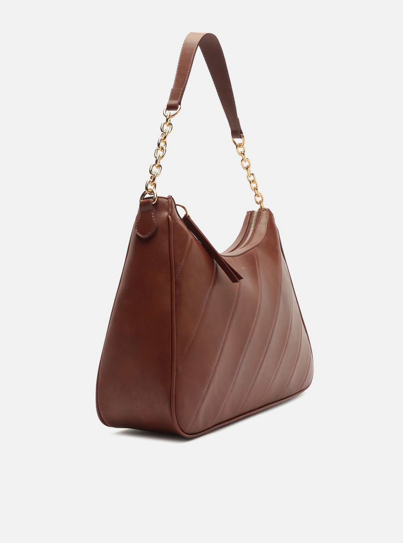 Bolsa Hobo Marrom Grande Alça Corrente — foto 5