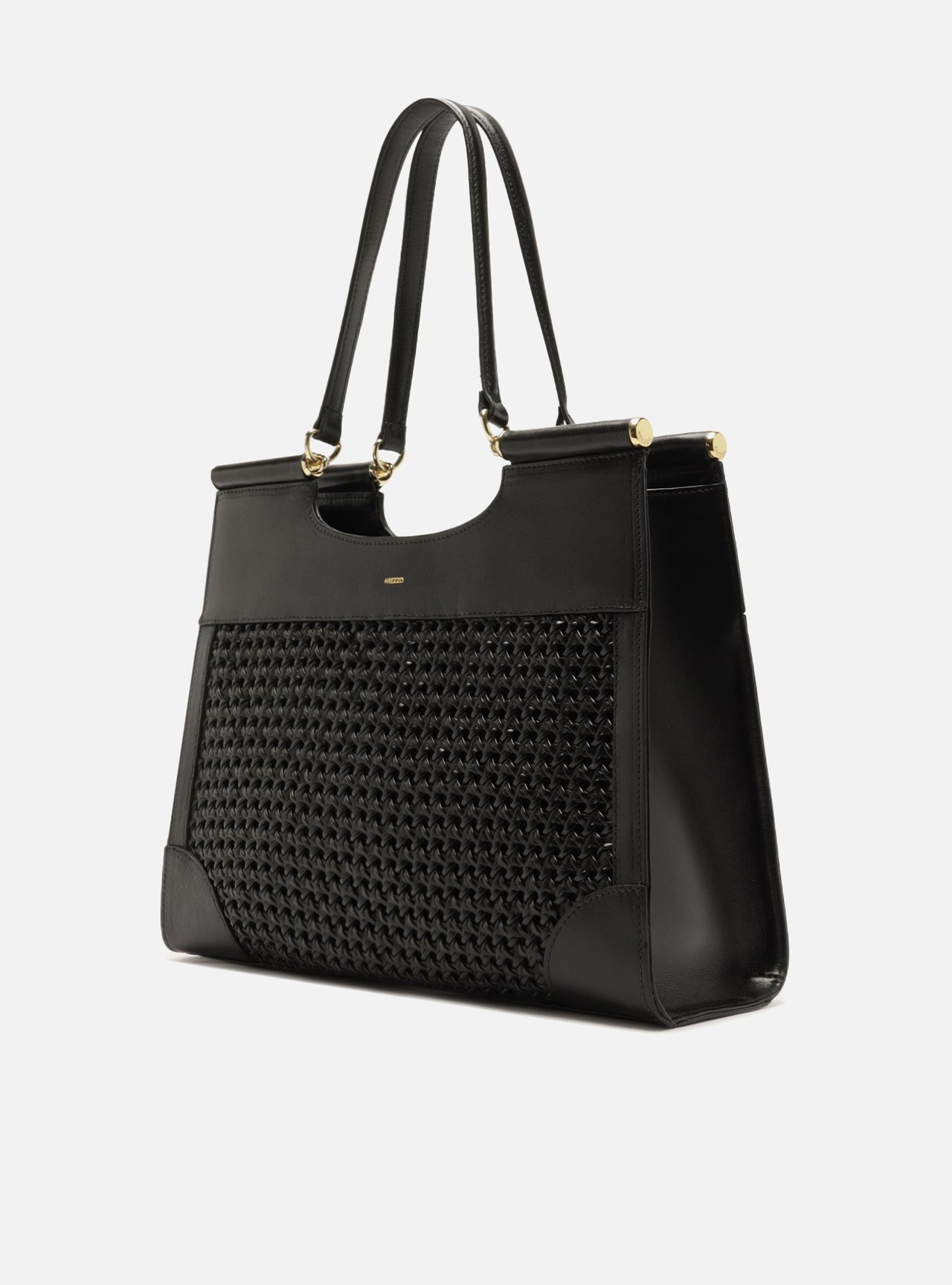 Bolsa Shopping Preta Couro Grande — foto 2