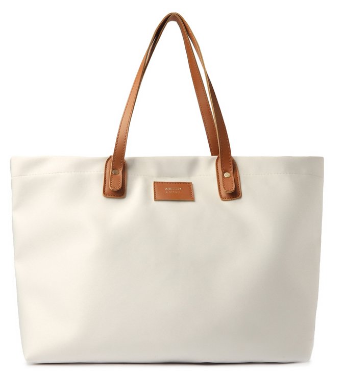 Bolsa Shopping Branca Tecido Sunny Grande