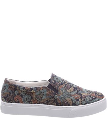 Tênis Slip on Retrô Jacquard Floral
