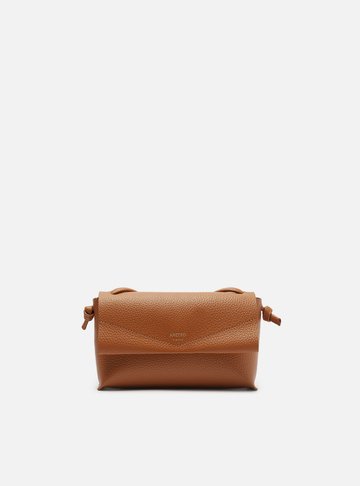 Bolsa Tiracolo Marrom Pequena Costuras