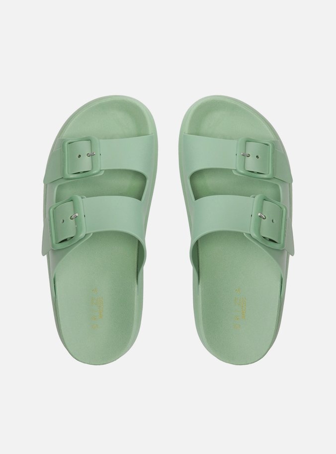 Chinelo Slide Verde Fivelas Brizza