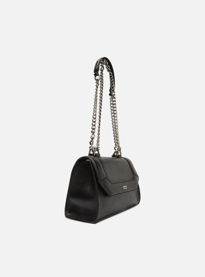 Bolsa Tiracolo Preta Couro Olivia Pequena