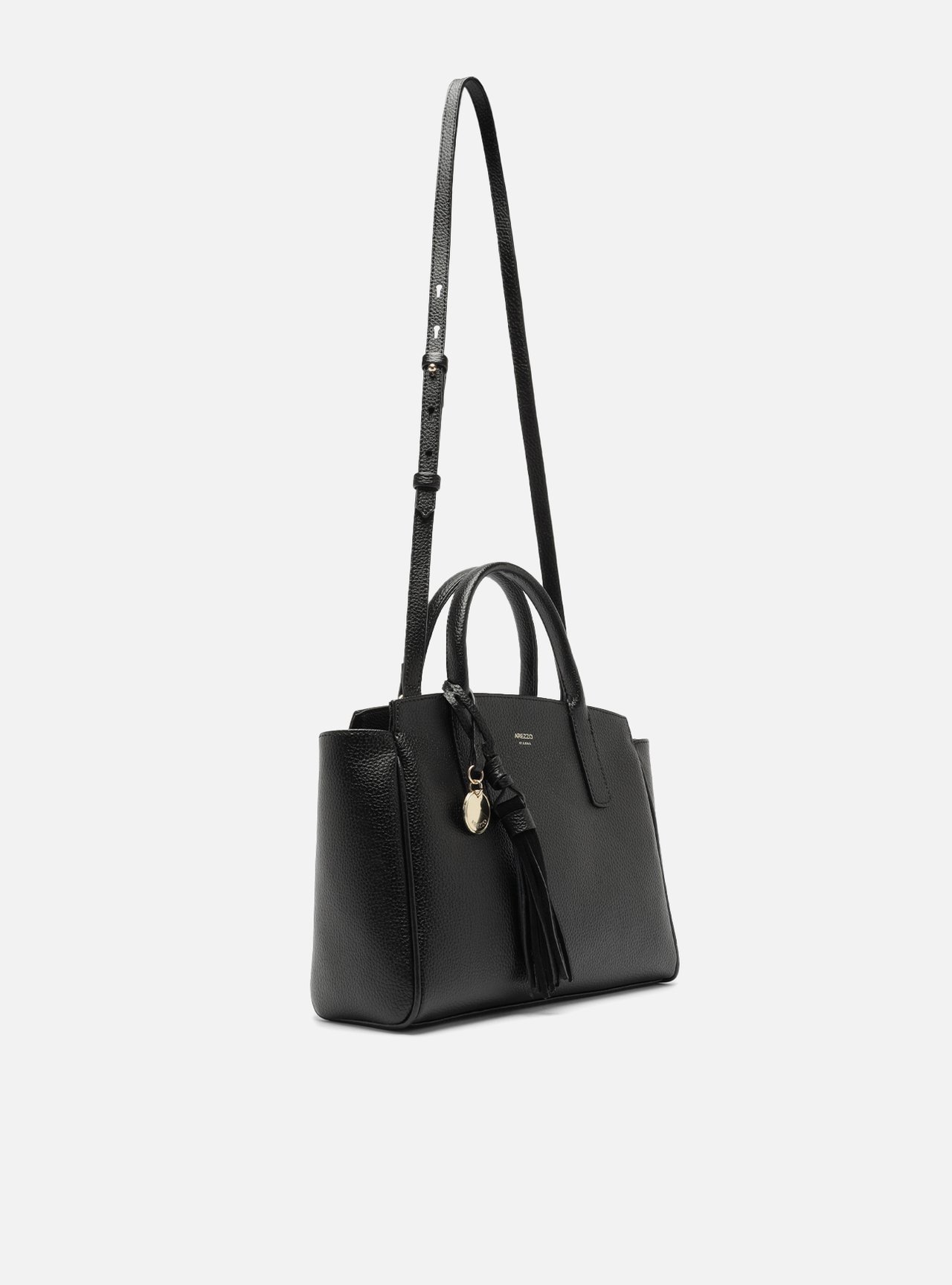 Bolsa Tote Preta Textura Grande Charms — foto 5