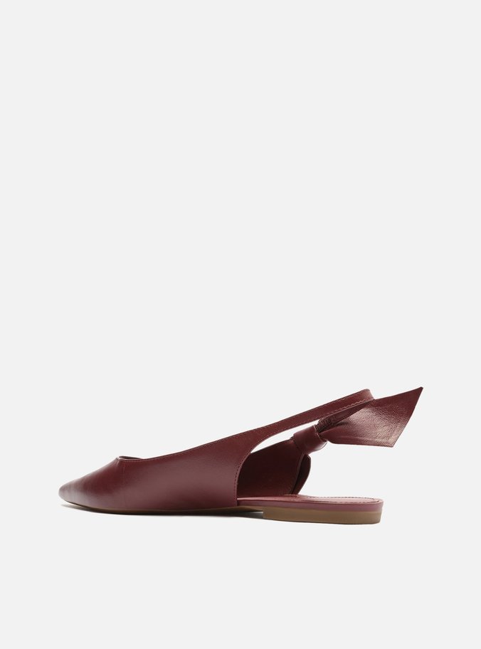 Sapatilha Vinho Couro Slingback Nó