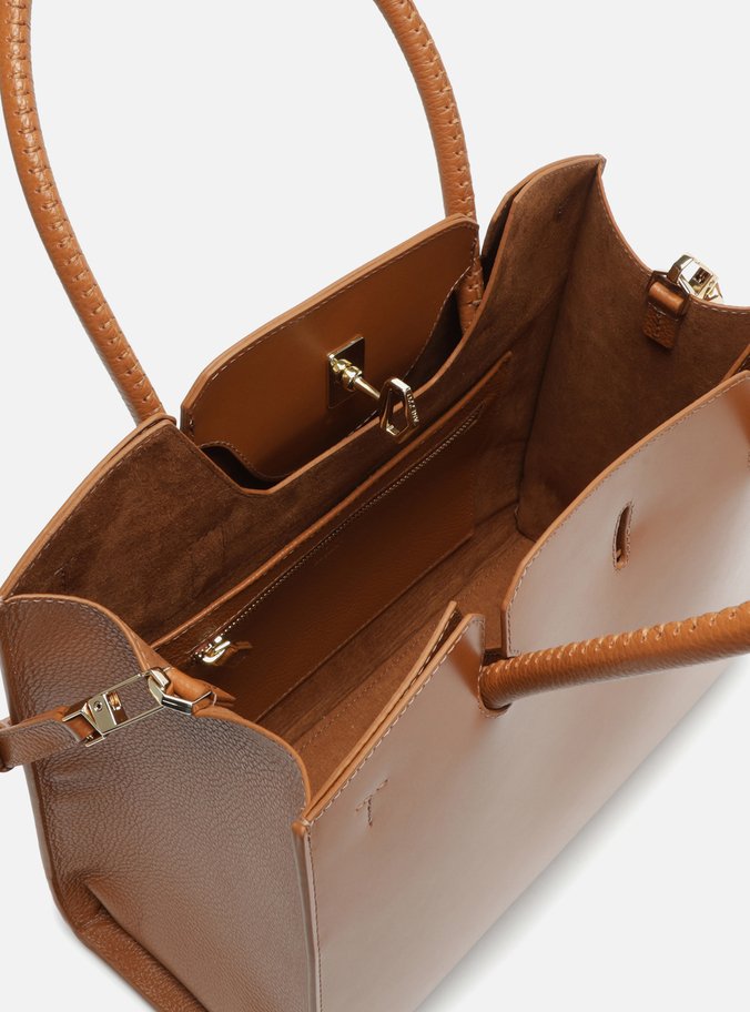 Bolsa Tote Marrom Couro Grande Olie