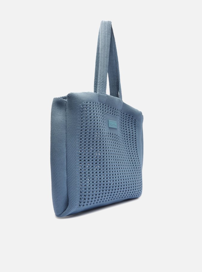 Bolsa Shopping Azul Crochê Grande