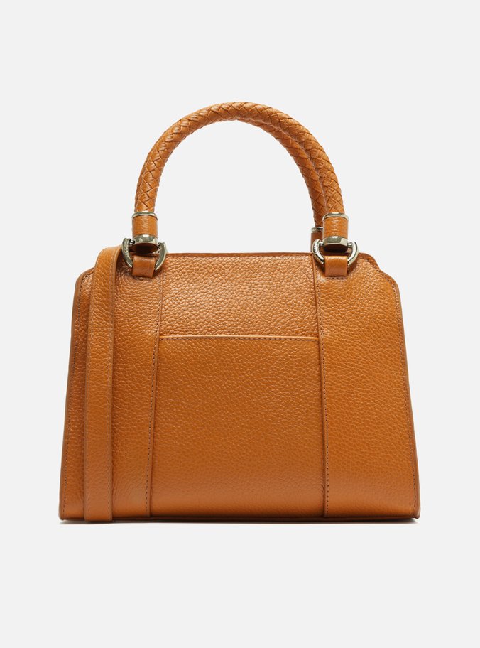 Bolsa Tote Marrom Couro Piazza Bordado Média