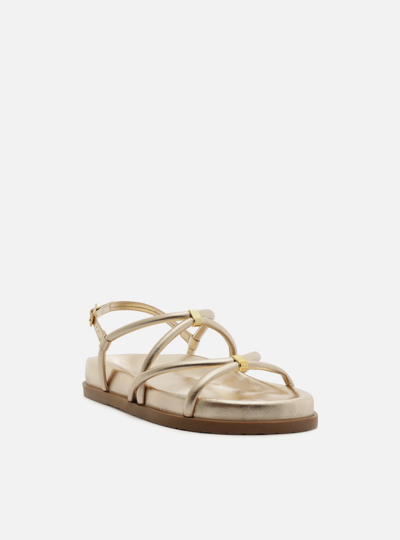 Sandália Papete Dourada Flatform Metais — foto 2
