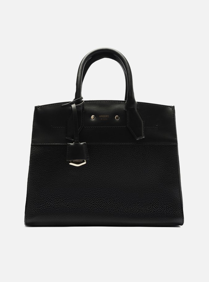 Bolsa Tote Preta Giorno Grande Moldura