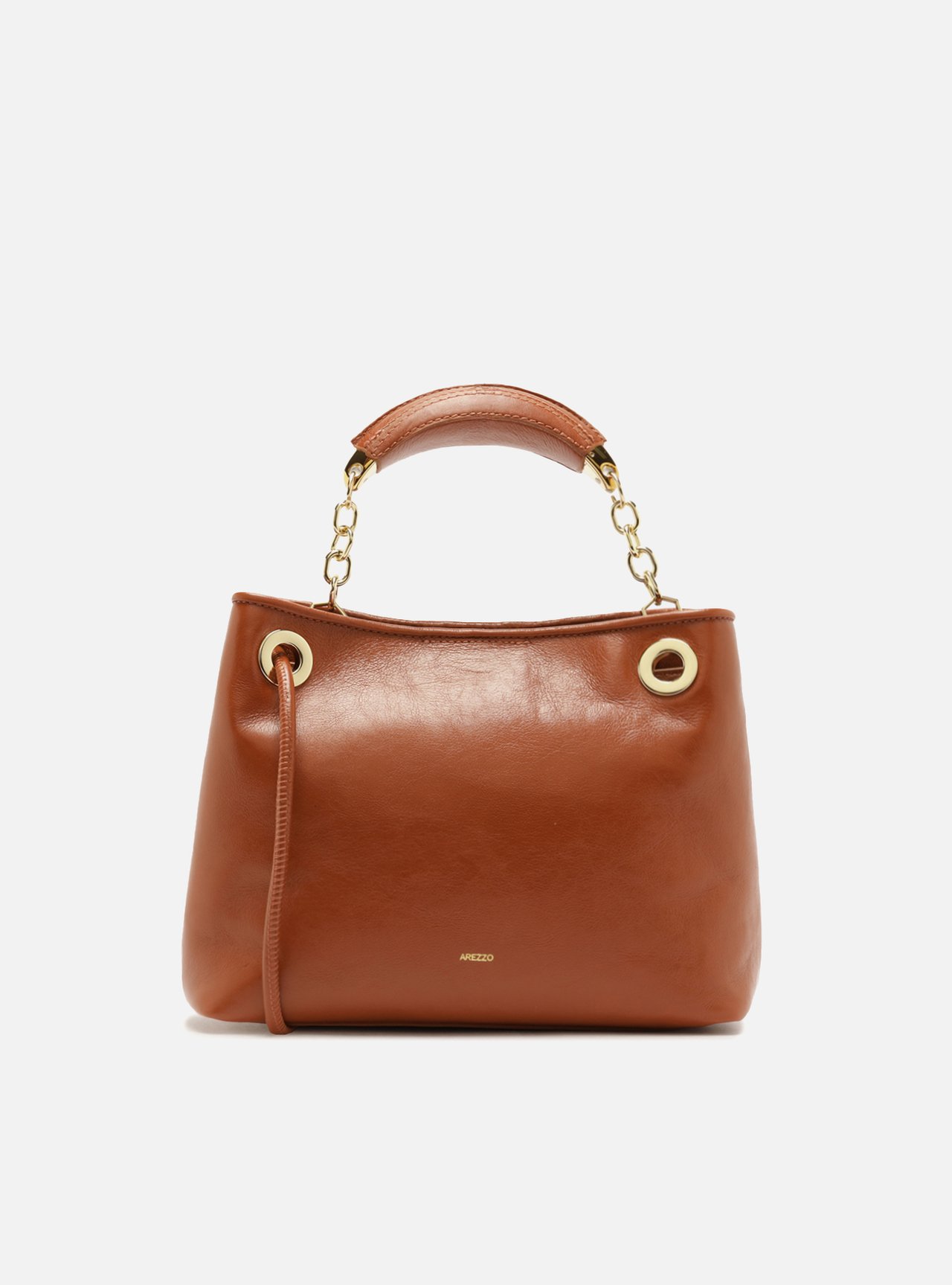 Bolsa Tote Laranja Couro Média — foto 3
