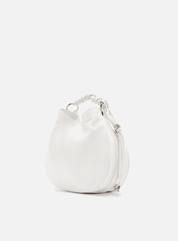 Bolsa Tiracolo Branca Couro Pequena Alça Torcidos