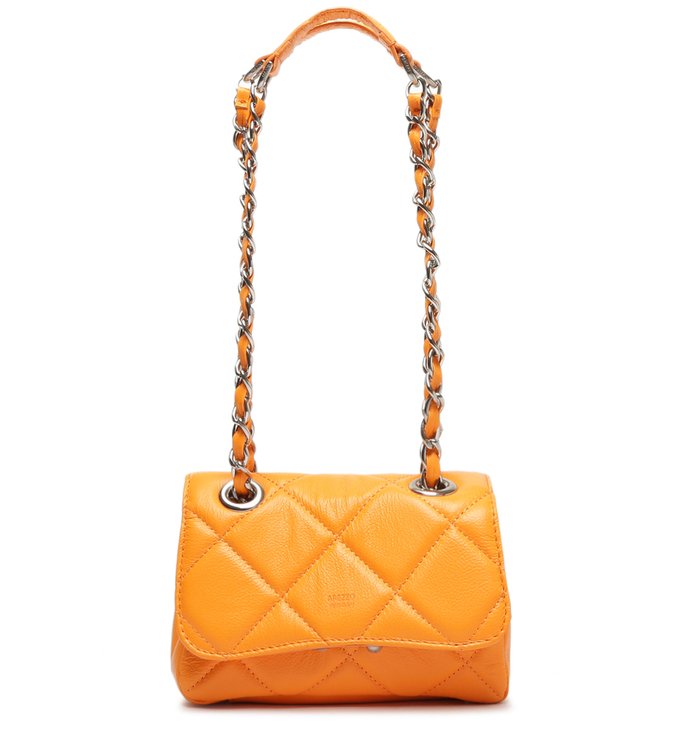 Bolsa Tiracolo Laranja Couro Mizz Pequena