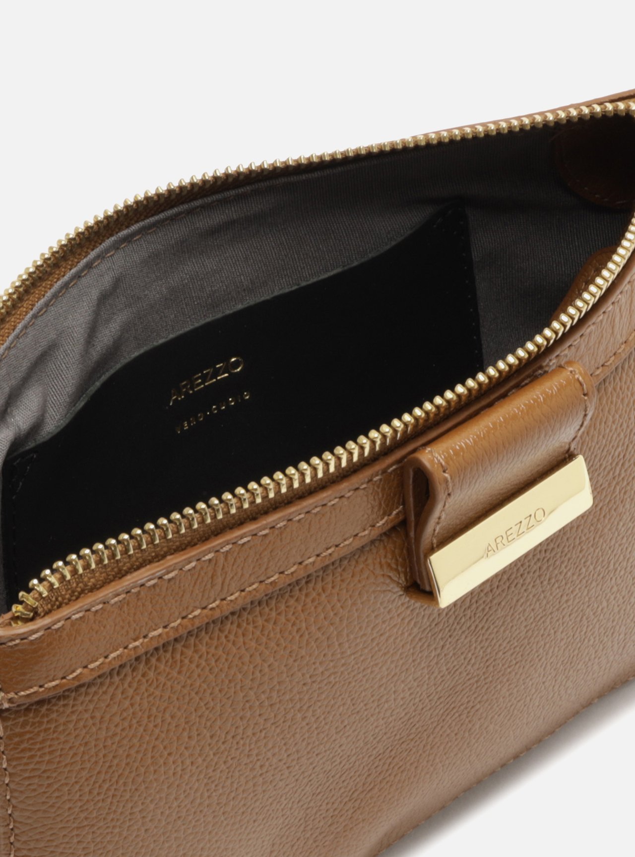 Bolsa Shoulder Marrom Couro Média Corrente — foto 4