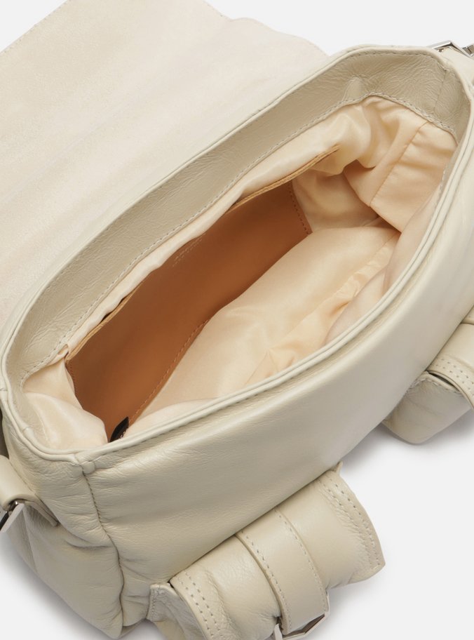 Bolsa Tiracolo Off-White Couro Pequena Bolsos