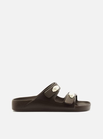 Arezzo — Slide Marrom Bico Redondo Brizza
