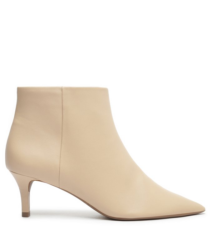 Bota Nude Cano Curto Salto Fino