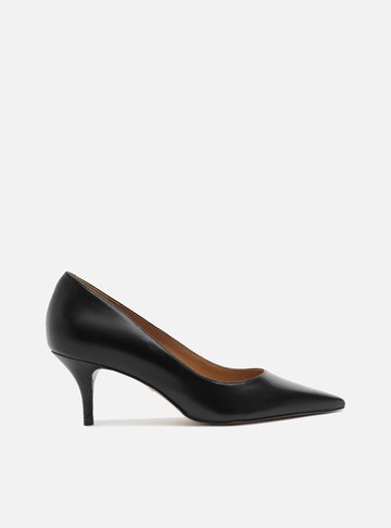 Arezzo — Scarpin Preto Couro Salto Fino Essencial 60