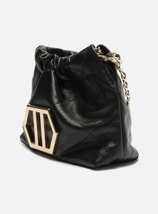 Bolsa Tiracolo Preta Couro Esther Pequena
