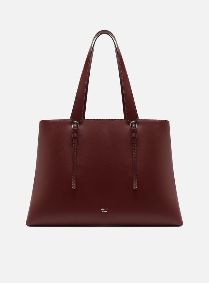 Bolsa Shopping Vermelha Grande Alças Detalhe