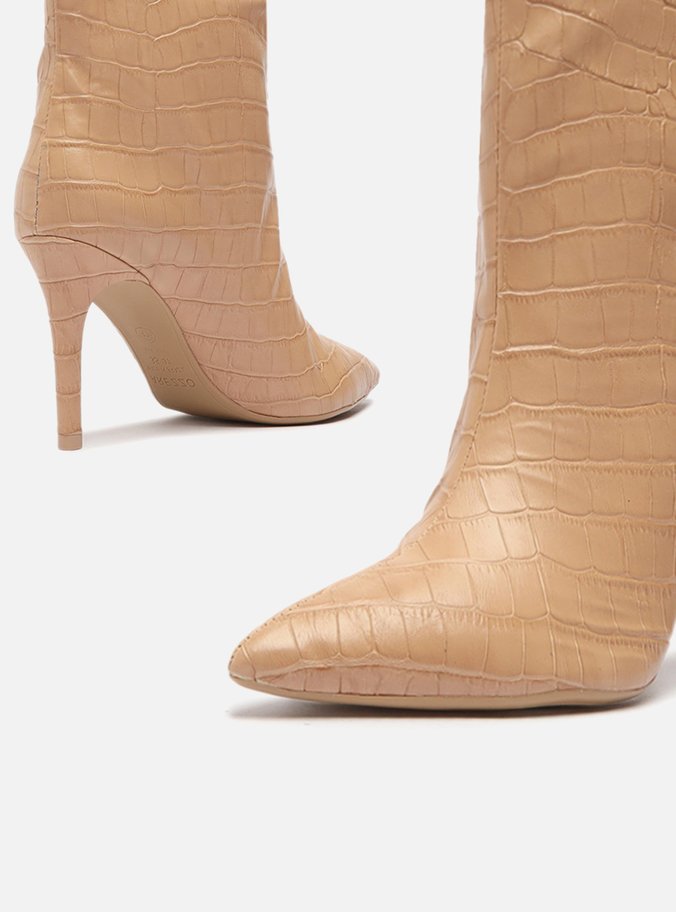 Bota Nude Croco Cano Alto Miranda 