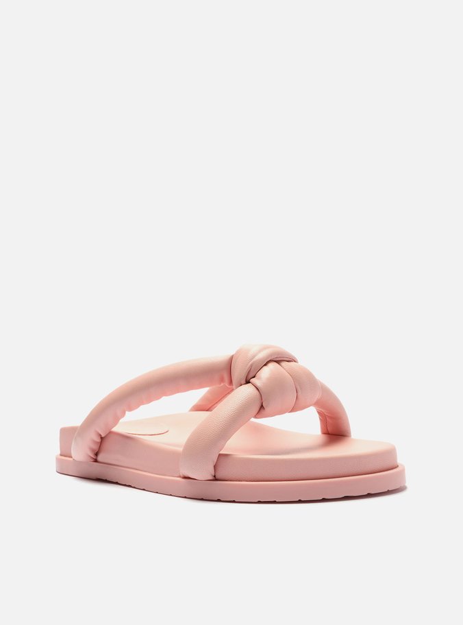 Papete Rosa Rasteira Tiras Pillow