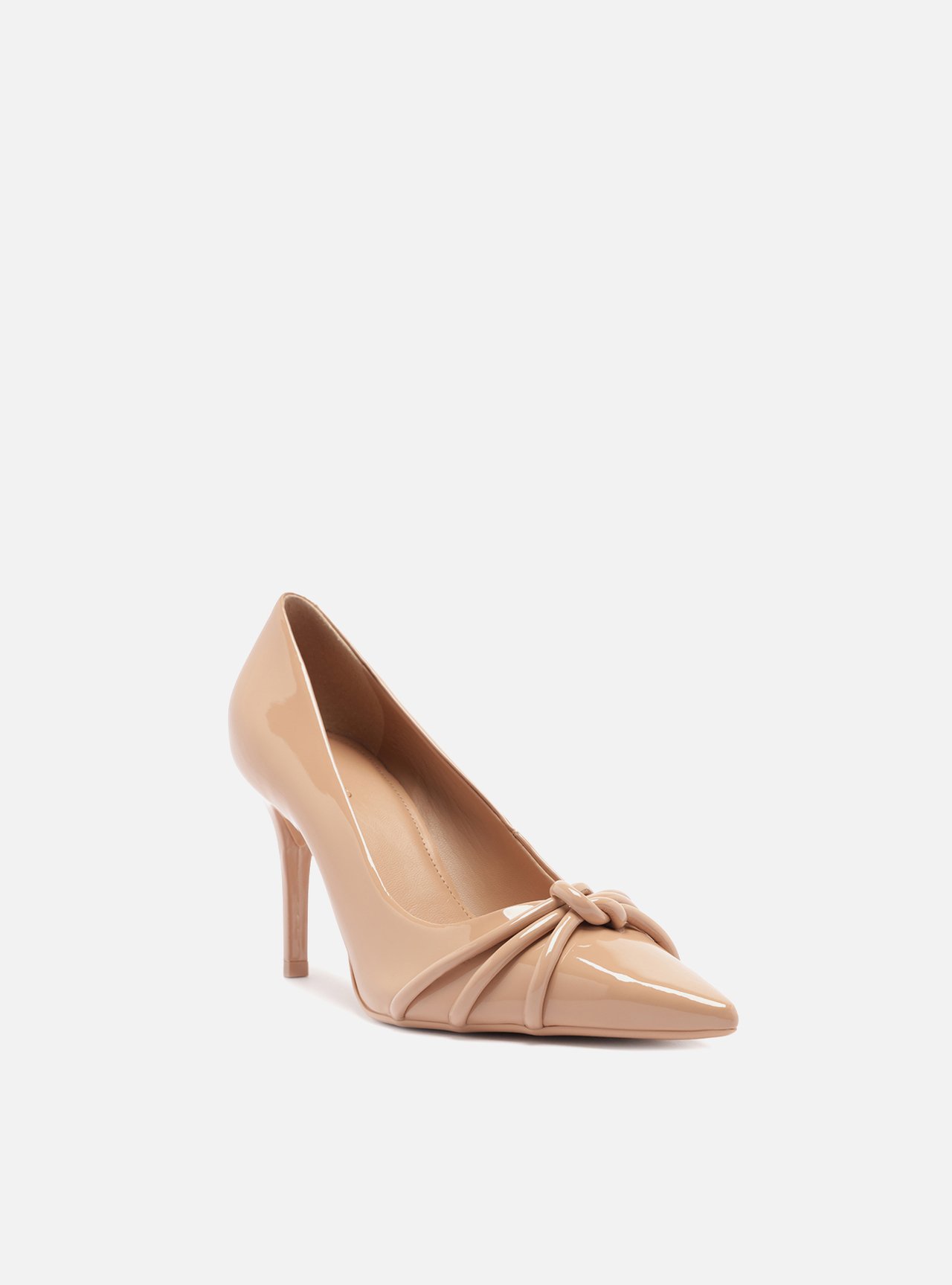 Scarpin Nude Verniz Salto Fino Tiras — foto 2