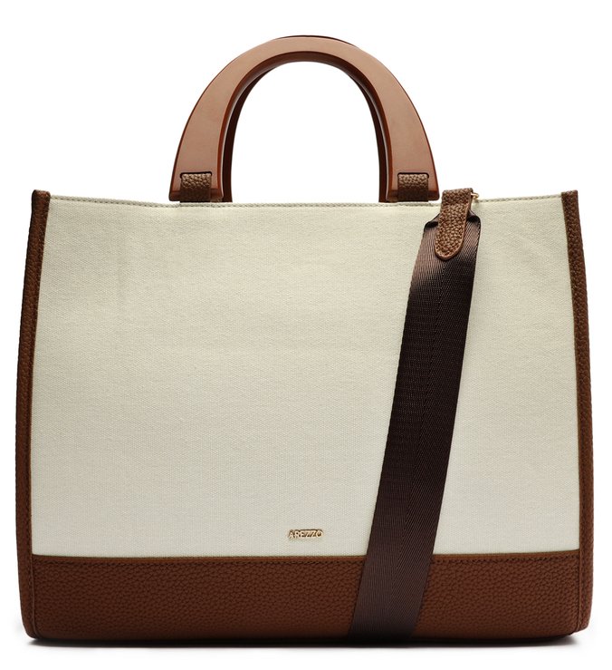 Bolsa Shopping Off-White Lona Grande Alças | Arezzo Bolsa Shopping Off-White Lona Grande Alças | Arezzo