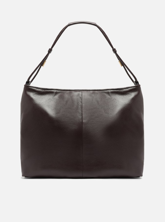 Bolsa Hobo Marrom Couro Grande Aplicações