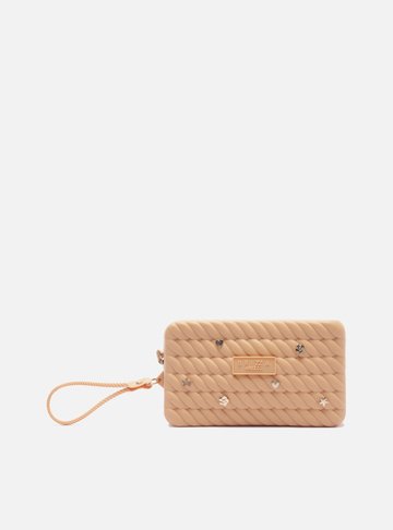 Arezzo — Clutch Nude Pequena Metais Brizza