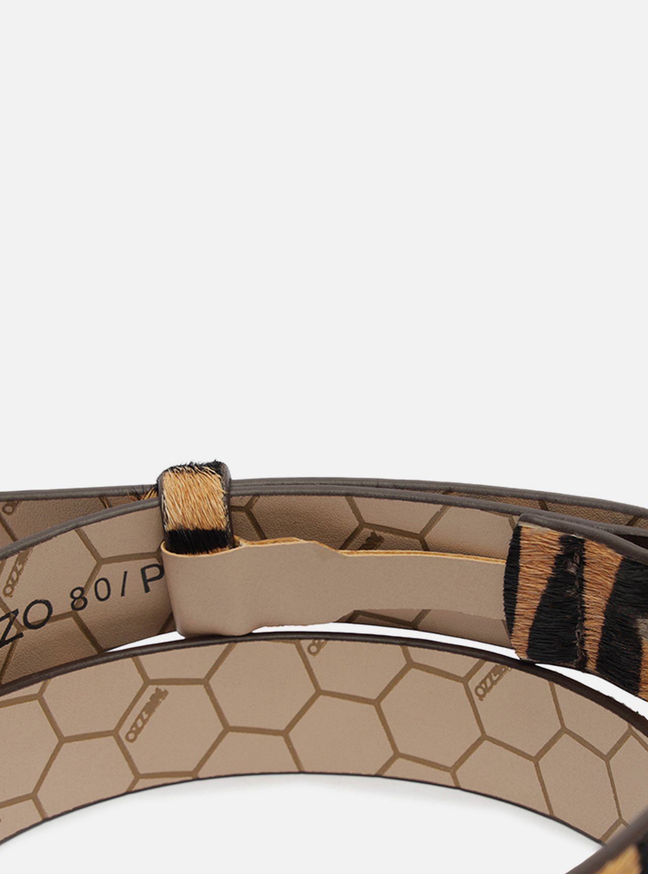 Cinto Animal Print Couro Fivela Dourada — foto 5