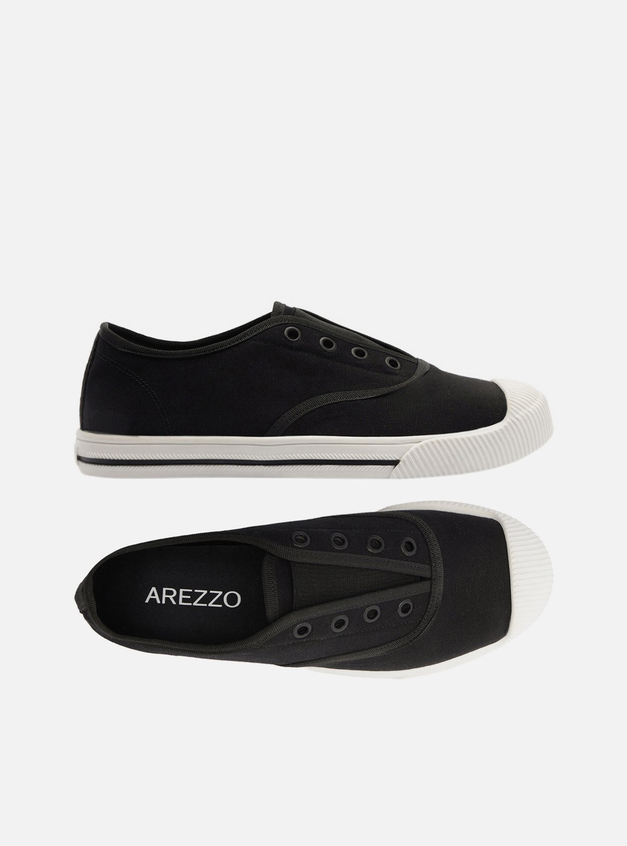 Tênis Slip On Preto Lona Elástico — foto 5
