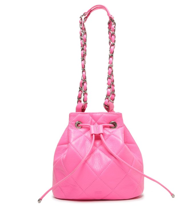 Bolsa Bucket Rosa Couro Mizz Média