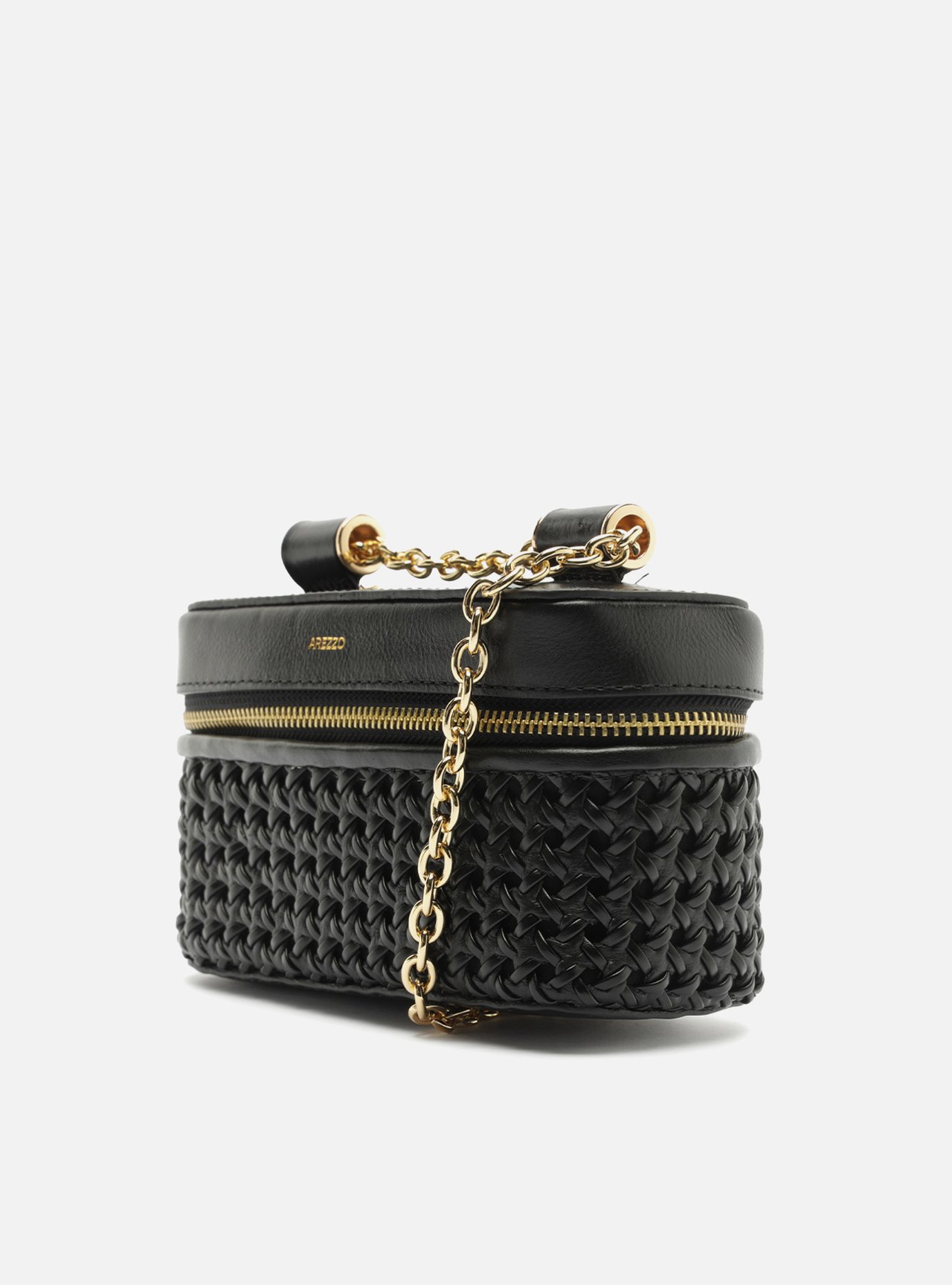 Bolsa Tiracolo Preta Couro Média — foto 2