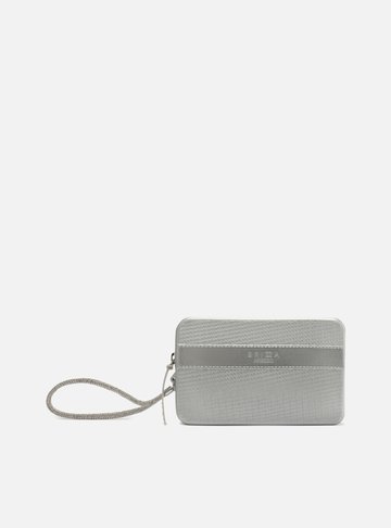 Clutch Prata Metal Alça Malu Glam