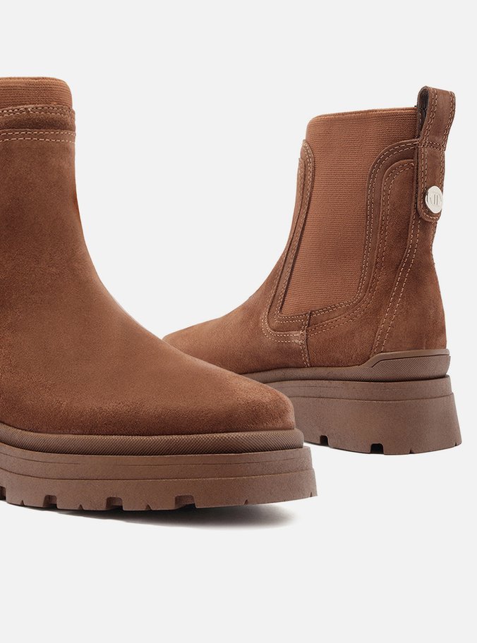 Bota Marrom Cano Curto Tratorada Elástico