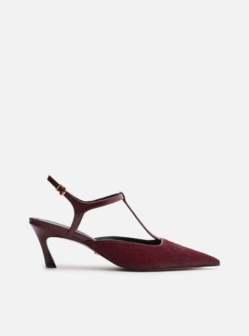 Scarpin Vermelho Pelo Salto Kitten Aberto Telma