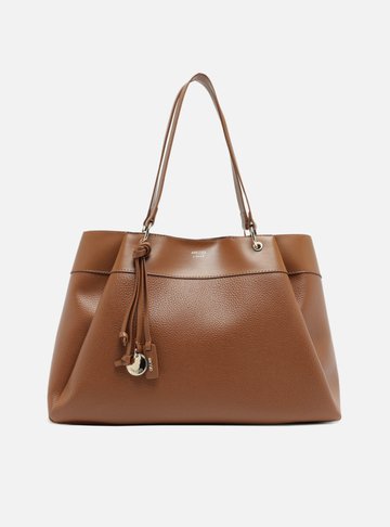 Bolsa Shopping Marrom Giorno Grande Charm Medalha