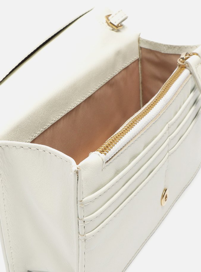 Bolsa Clutch Branca Couro Luana Pequena