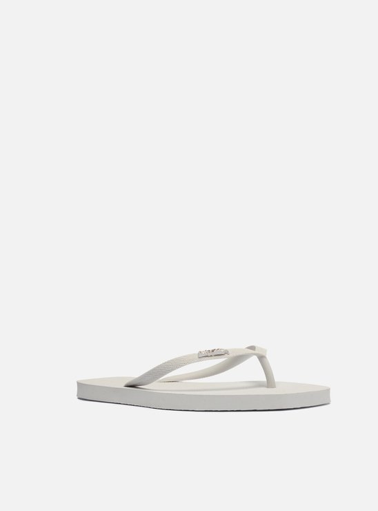 Chinelo de Dedo Branco Bico Quadrado Tiras Brizza