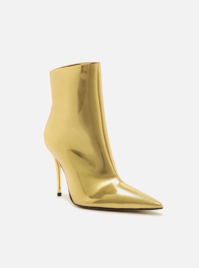 Bota Dourada Cano Curto Salto Fino